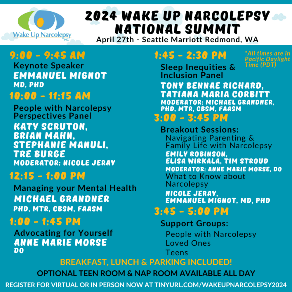 WUN 2024 National Summit Schedule Released Wake Up Narcolepsy